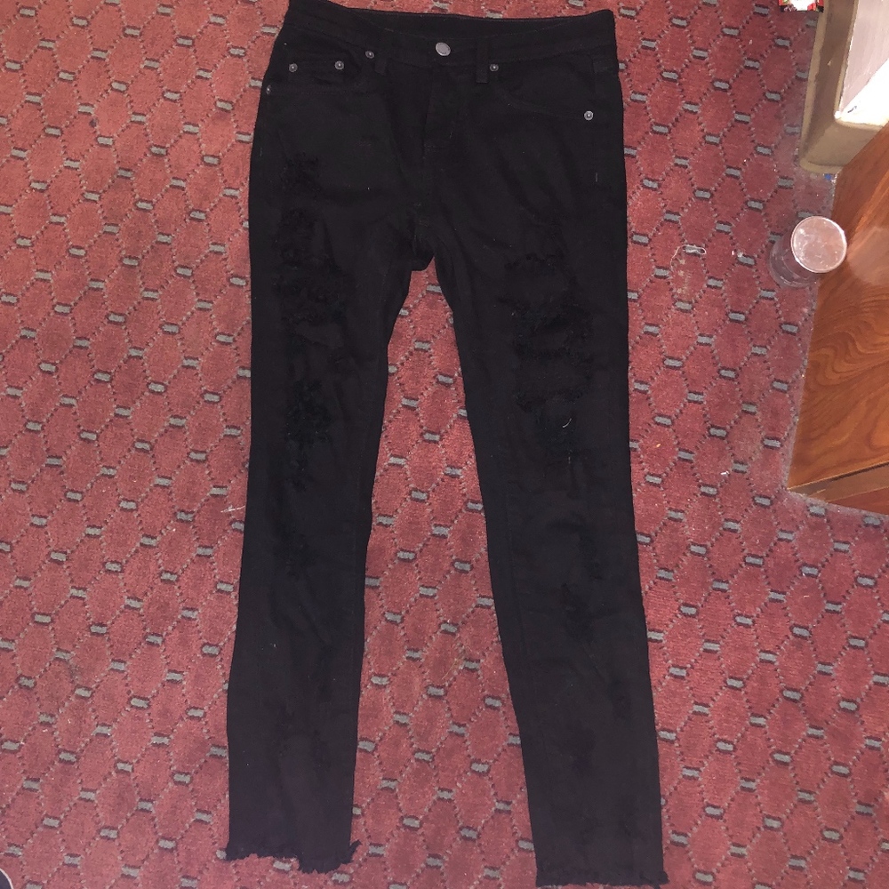 Black ripped jeans